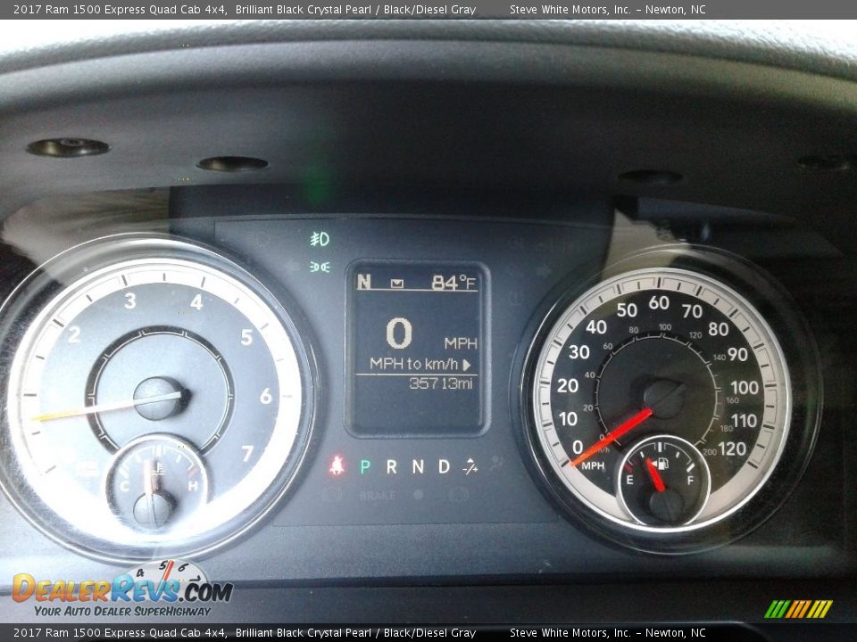 2017 Ram 1500 Express Quad Cab 4x4 Brilliant Black Crystal Pearl / Black/Diesel Gray Photo #16