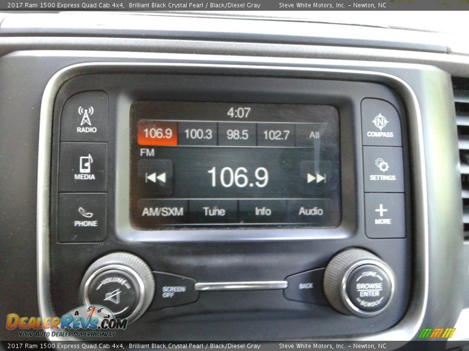 2017 Ram 1500 Express Quad Cab 4x4 Brilliant Black Crystal Pearl / Black/Diesel Gray Photo #18