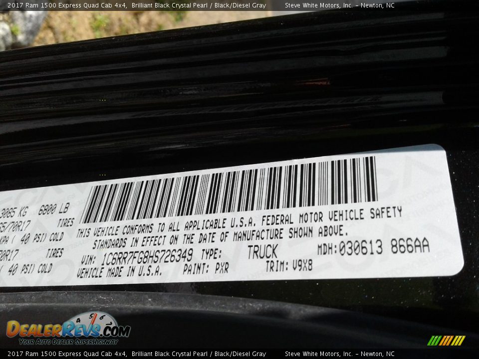 2017 Ram 1500 Express Quad Cab 4x4 Brilliant Black Crystal Pearl / Black/Diesel Gray Photo #23