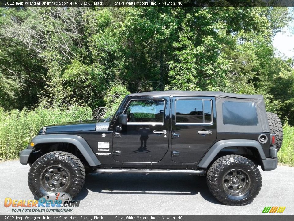 2012 Jeep Wrangler Unlimited Sport 4x4 Black / Black Photo #1