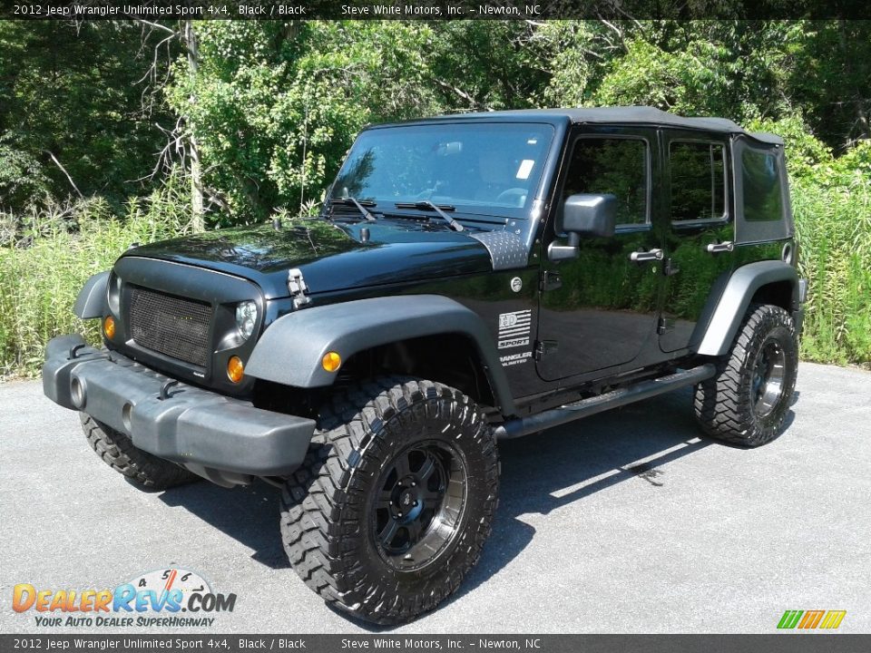 2012 Jeep Wrangler Unlimited Sport 4x4 Black / Black Photo #2