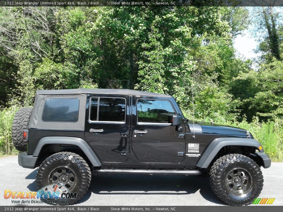 2012 Jeep Wrangler Unlimited Sport 4x4 Black / Black Photo #5