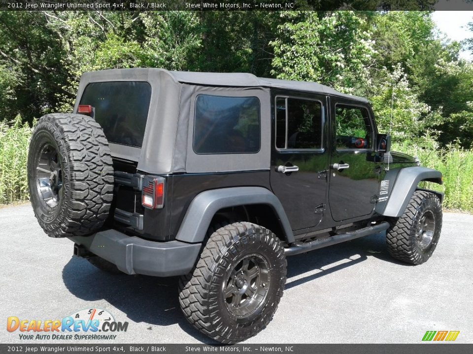 2012 Jeep Wrangler Unlimited Sport 4x4 Black / Black Photo #6