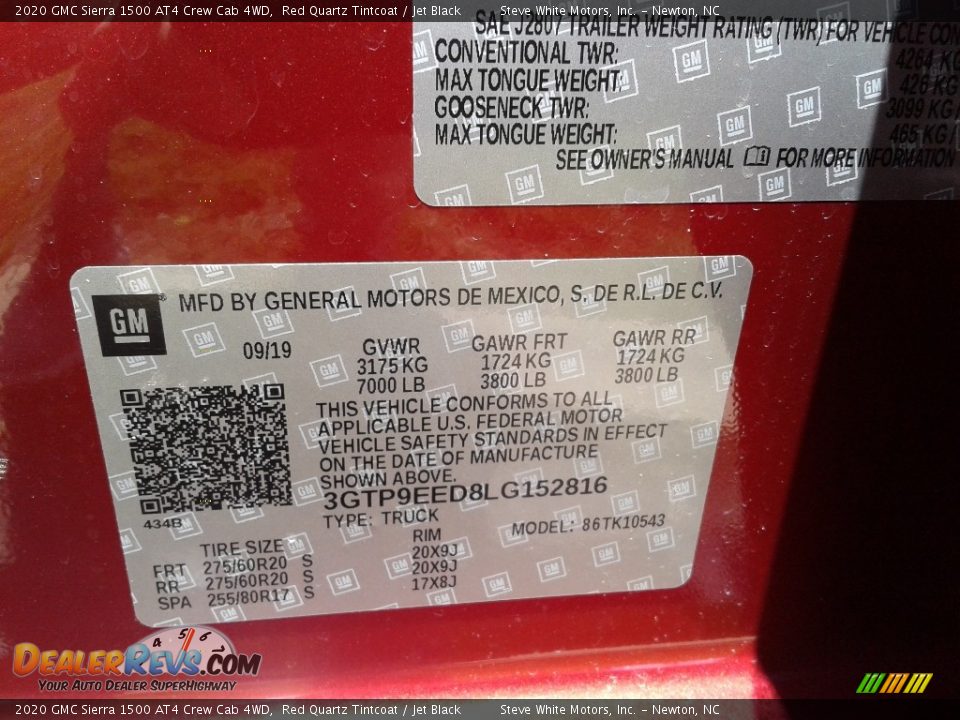 2020 GMC Sierra 1500 AT4 Crew Cab 4WD Red Quartz Tintcoat / Jet Black Photo #36