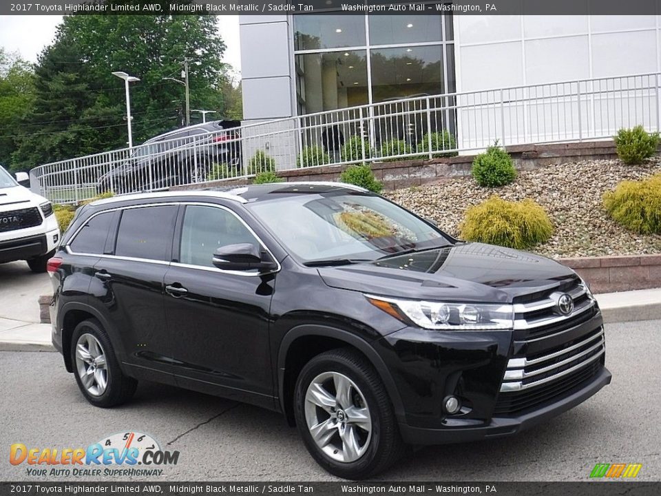 2017 Toyota Highlander Limited AWD Midnight Black Metallic / Saddle Tan Photo #1