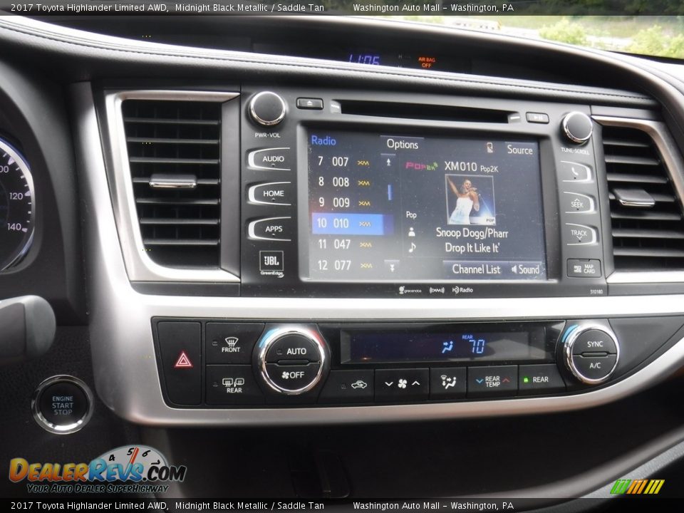 2017 Toyota Highlander Limited AWD Midnight Black Metallic / Saddle Tan Photo #4