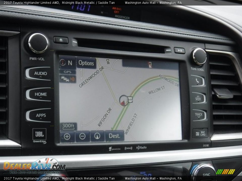 2017 Toyota Highlander Limited AWD Midnight Black Metallic / Saddle Tan Photo #5