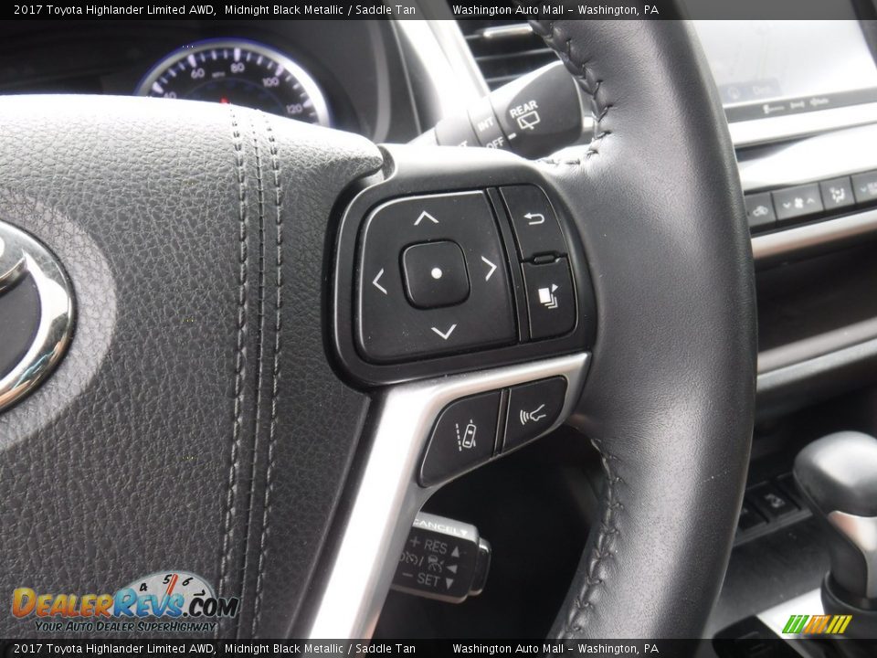 2017 Toyota Highlander Limited AWD Midnight Black Metallic / Saddle Tan Photo #8