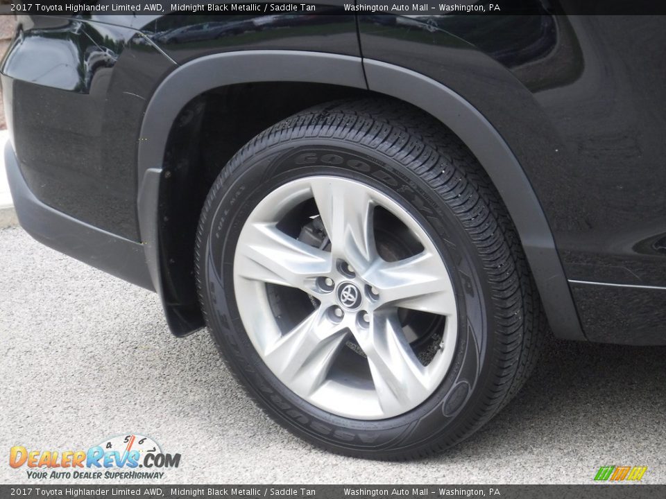 2017 Toyota Highlander Limited AWD Midnight Black Metallic / Saddle Tan Photo #9