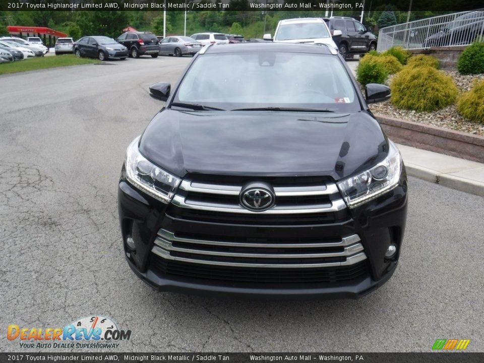 2017 Toyota Highlander Limited AWD Midnight Black Metallic / Saddle Tan Photo #11
