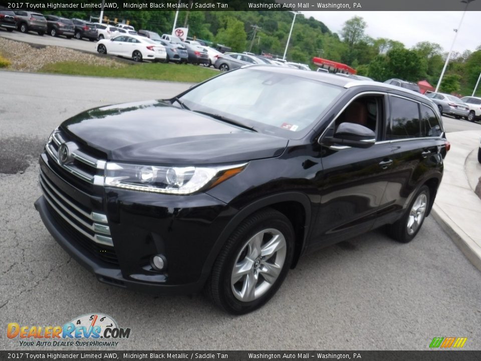 2017 Toyota Highlander Limited AWD Midnight Black Metallic / Saddle Tan Photo #12