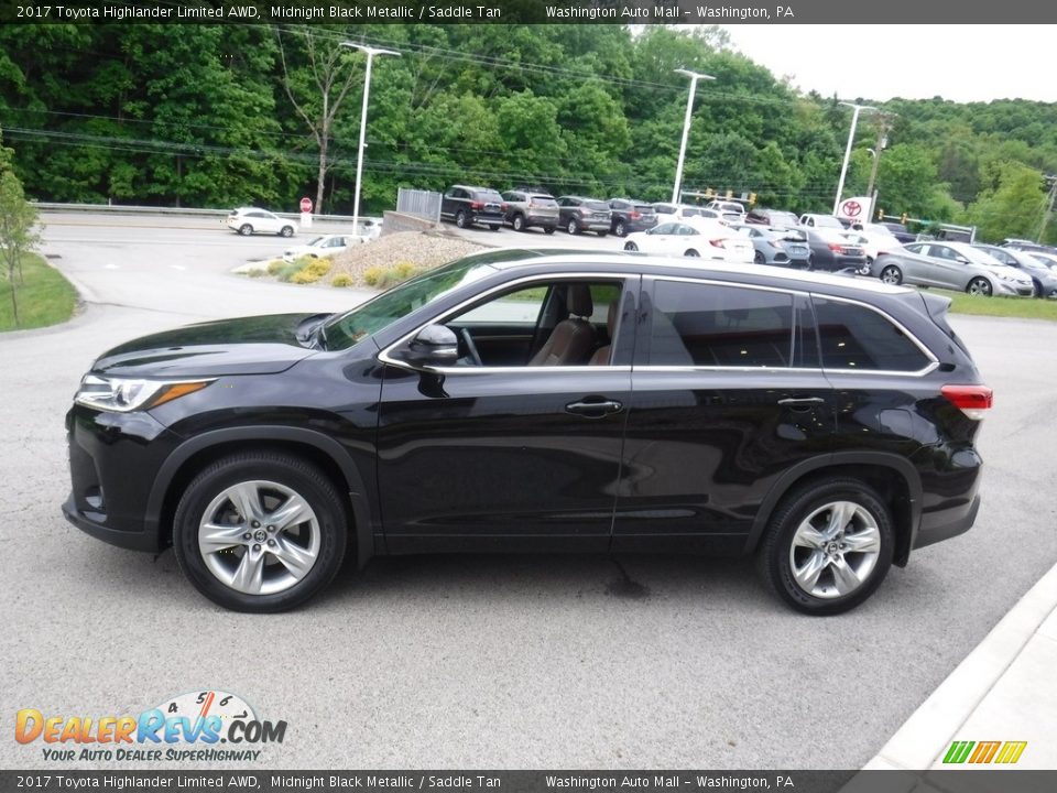 2017 Toyota Highlander Limited AWD Midnight Black Metallic / Saddle Tan Photo #13