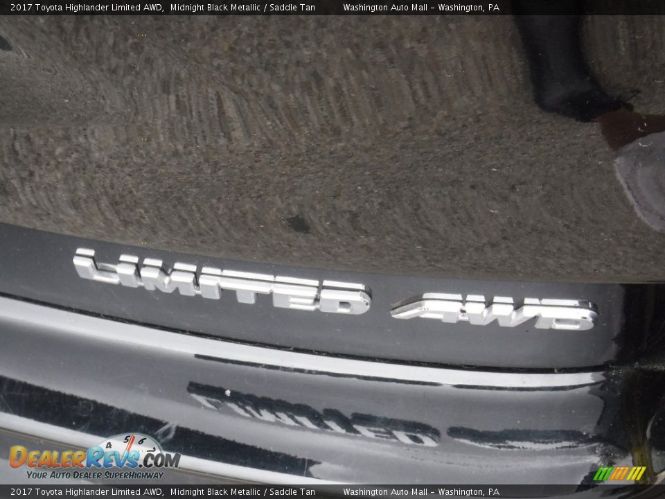 2017 Toyota Highlander Limited AWD Midnight Black Metallic / Saddle Tan Photo #17