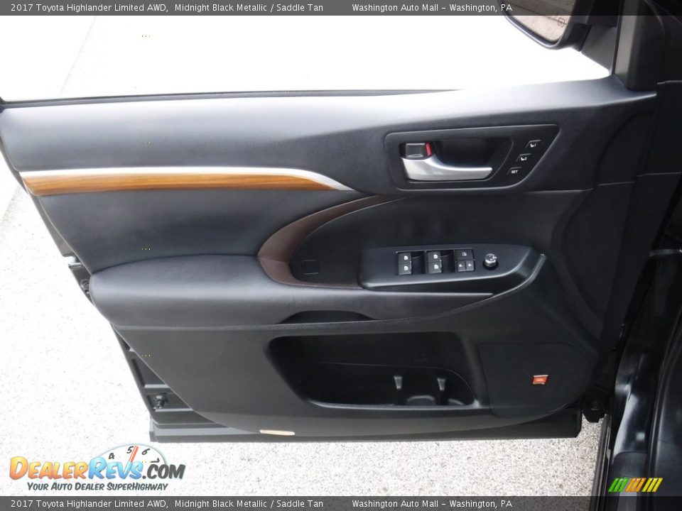 2017 Toyota Highlander Limited AWD Midnight Black Metallic / Saddle Tan Photo #19
