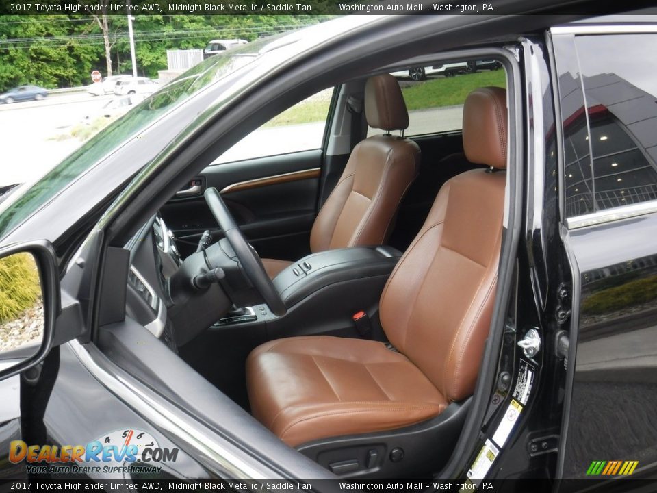 2017 Toyota Highlander Limited AWD Midnight Black Metallic / Saddle Tan Photo #22