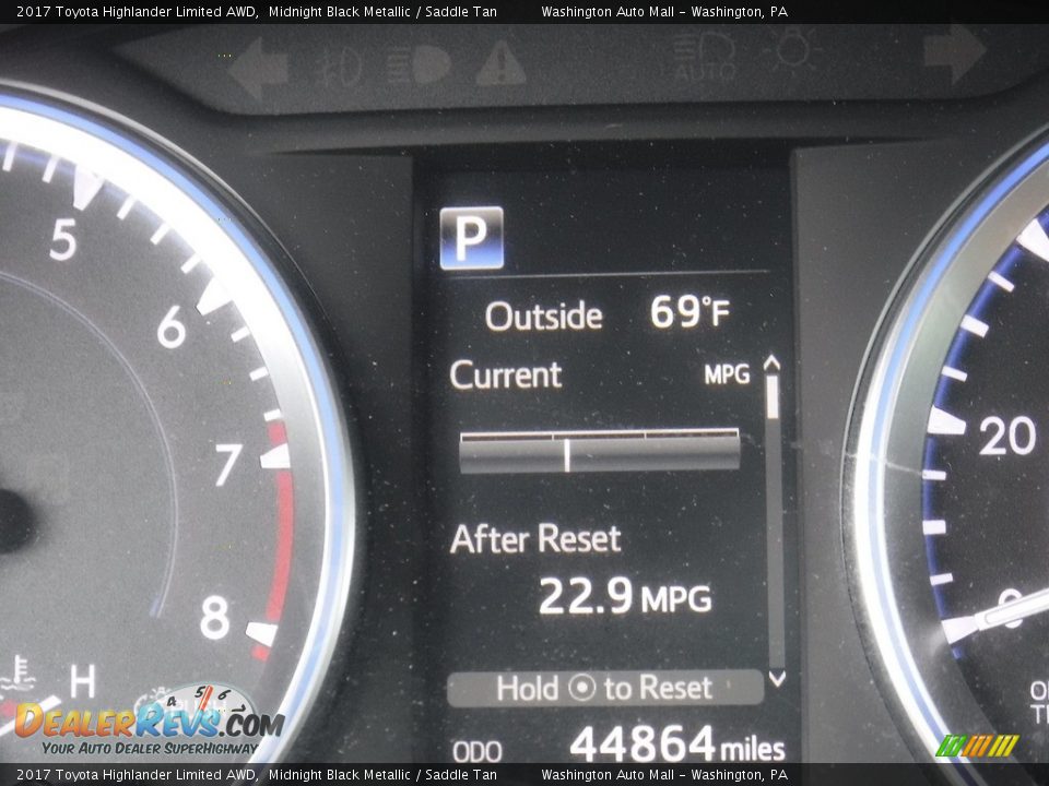 2017 Toyota Highlander Limited AWD Midnight Black Metallic / Saddle Tan Photo #33