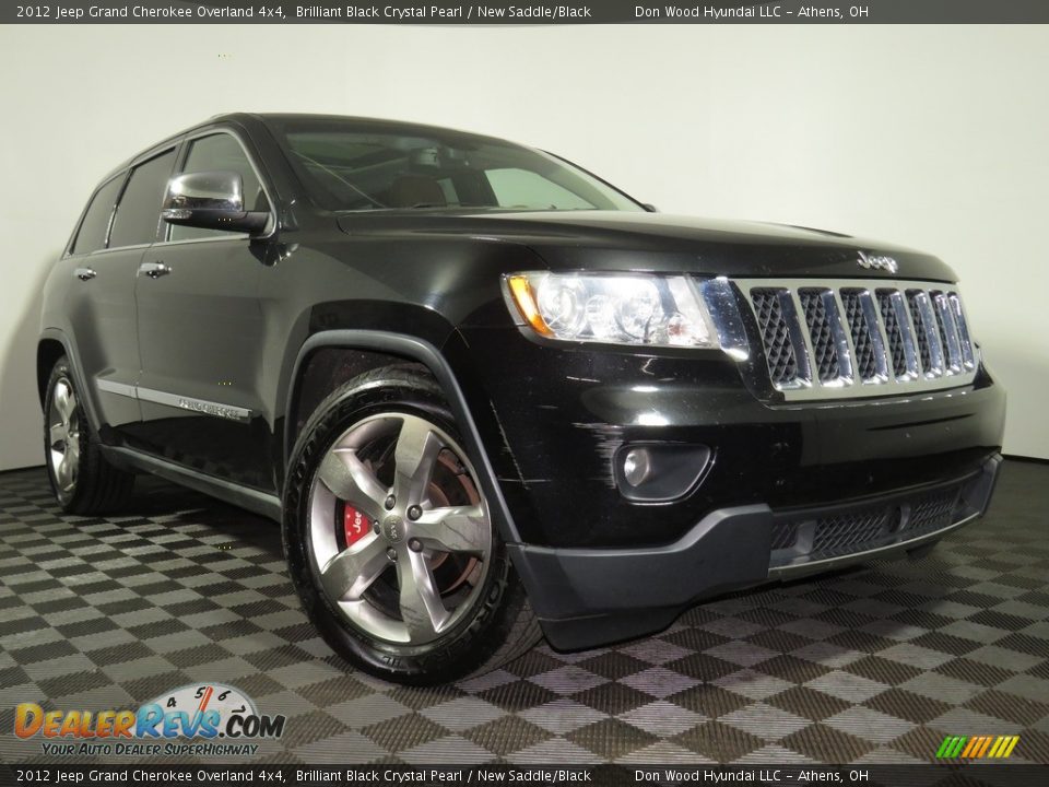 2012 Jeep Grand Cherokee Overland 4x4 Brilliant Black Crystal Pearl / New Saddle/Black Photo #1