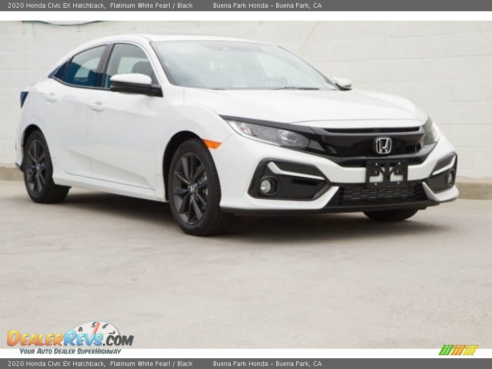 2020 Honda Civic EX Hatchback Platinum White Pearl / Black Photo #1
