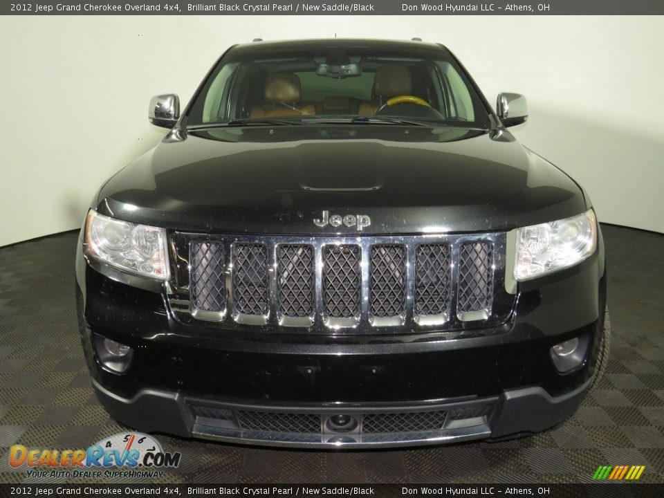 2012 Jeep Grand Cherokee Overland 4x4 Brilliant Black Crystal Pearl / New Saddle/Black Photo #4