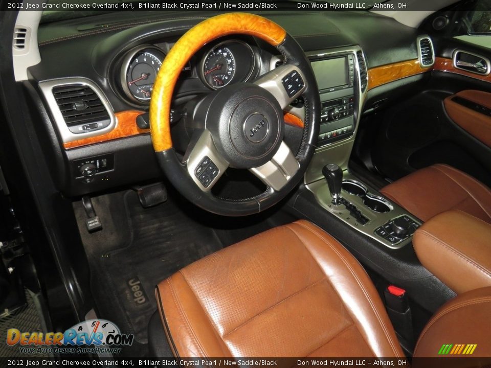 2012 Jeep Grand Cherokee Overland 4x4 Brilliant Black Crystal Pearl / New Saddle/Black Photo #20
