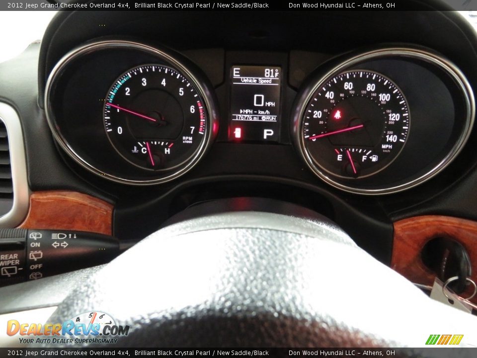 2012 Jeep Grand Cherokee Overland 4x4 Brilliant Black Crystal Pearl / New Saddle/Black Photo #29