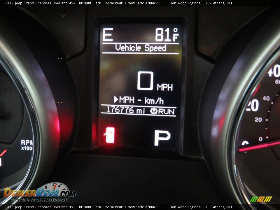 2012 Jeep Grand Cherokee Overland 4x4 Brilliant Black Crystal Pearl / New Saddle/Black Photo #30