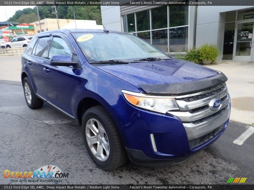 2013 Ford Edge SEL AWD Deep Impact Blue Metallic / Medium Light Stone Photo #9