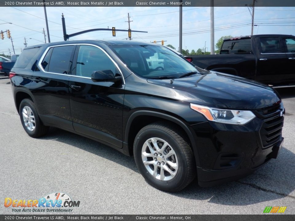 2020 Chevrolet Traverse LS AWD Mosaic Black Metallic / Jet Black Photo #3