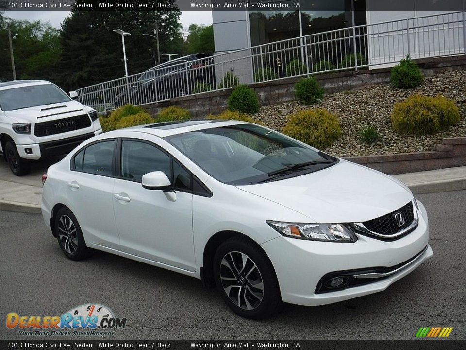 2013 Honda Civic EX-L Sedan White Orchid Pearl / Black Photo #1