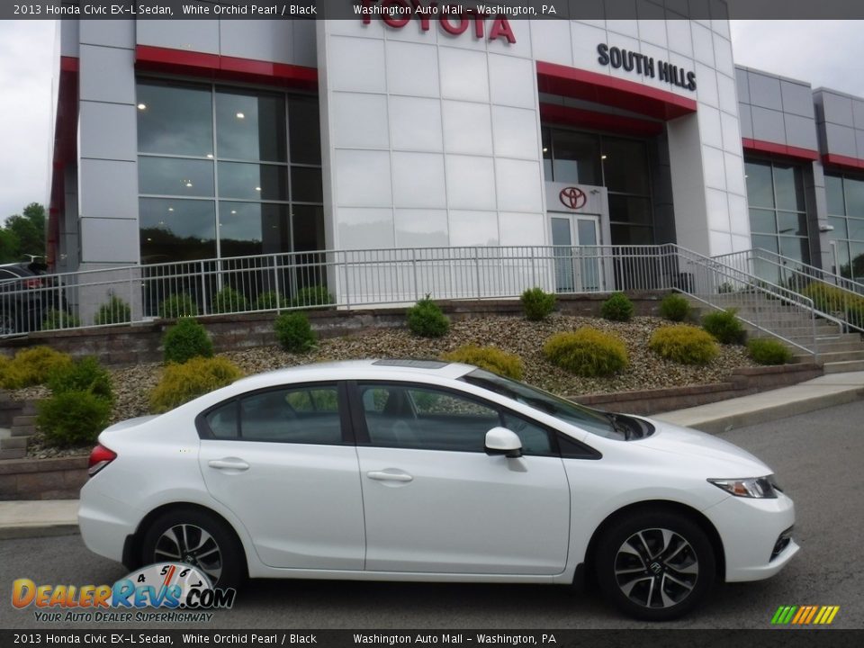 2013 Honda Civic EX-L Sedan White Orchid Pearl / Black Photo #2