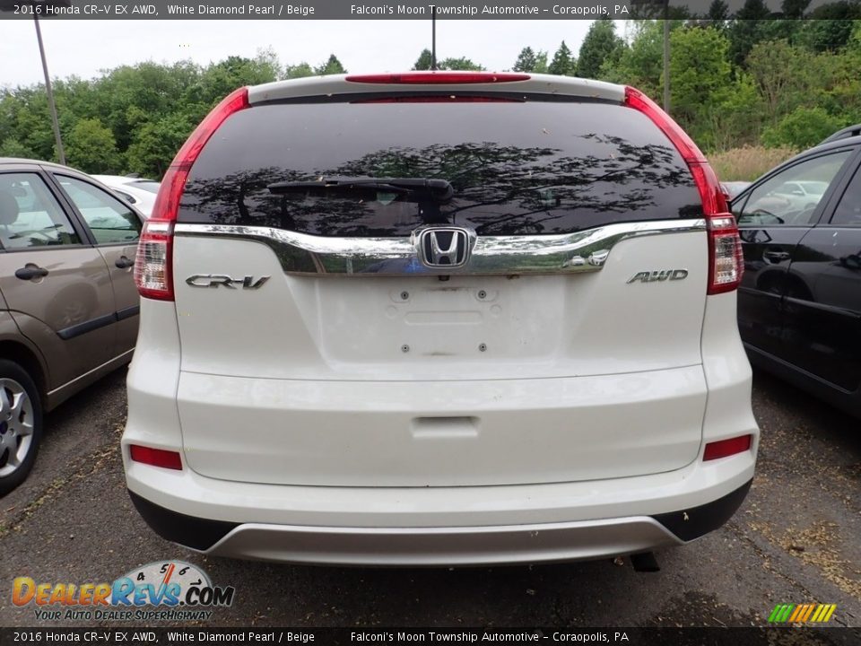 2016 Honda CR-V EX AWD White Diamond Pearl / Beige Photo #3