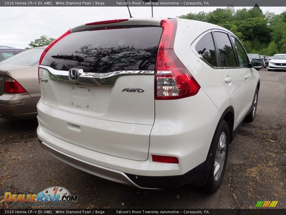 2016 Honda CR-V EX AWD White Diamond Pearl / Beige Photo #4
