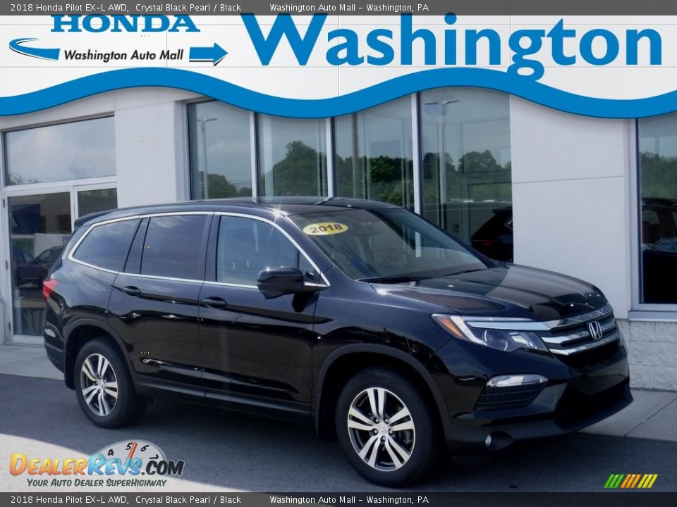 2018 Honda Pilot EX-L AWD Crystal Black Pearl / Black Photo #1