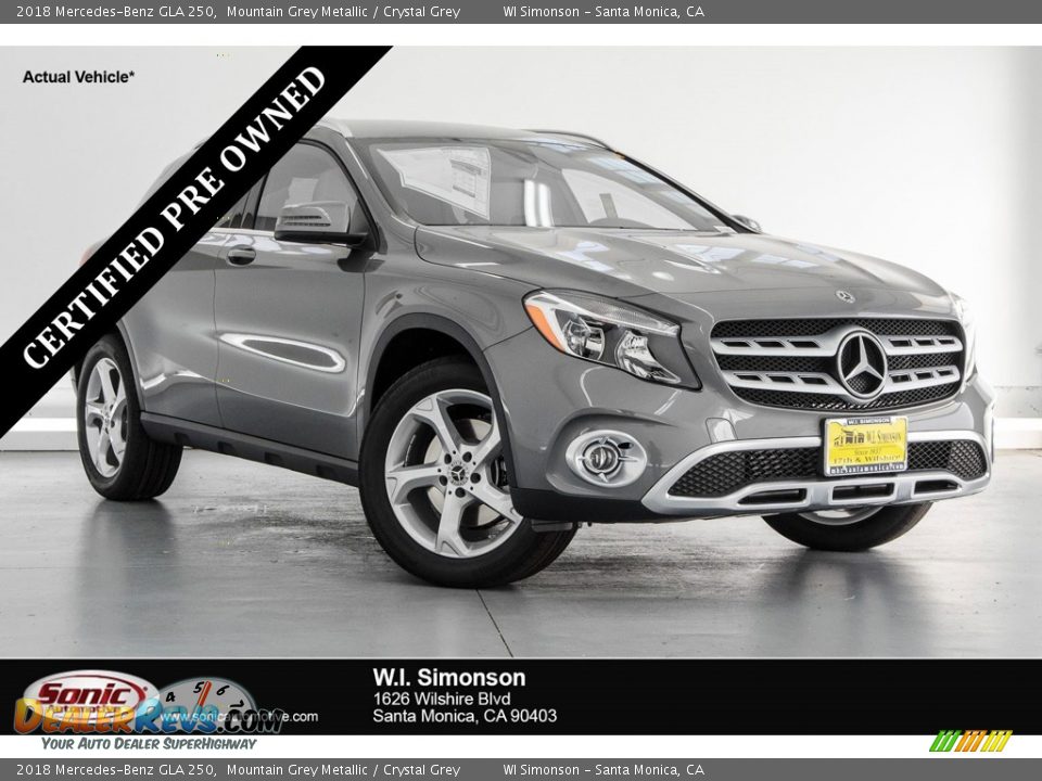 2018 Mercedes-Benz GLA 250 Mountain Grey Metallic / Crystal Grey Photo #1