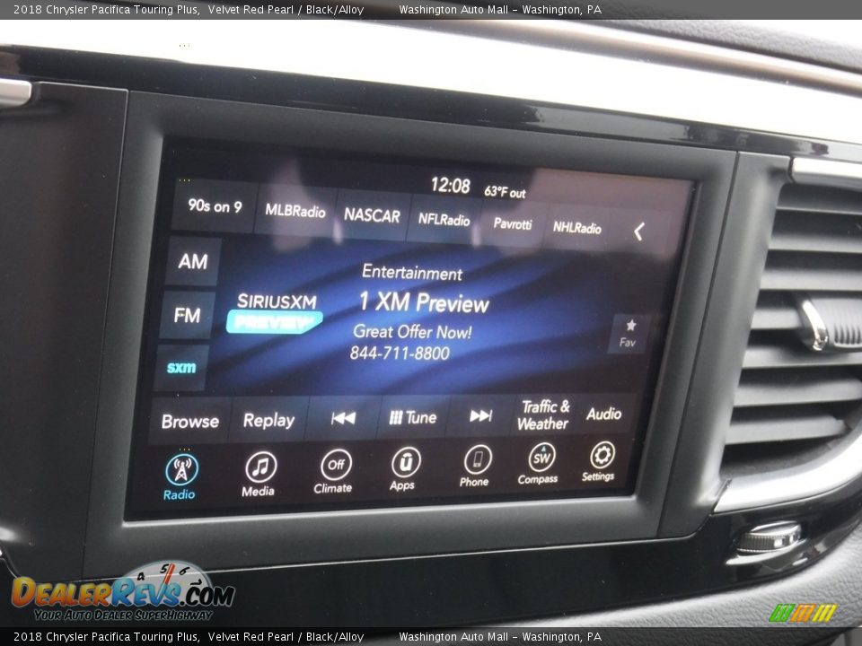 2018 Chrysler Pacifica Touring Plus Velvet Red Pearl / Black/Alloy Photo #16