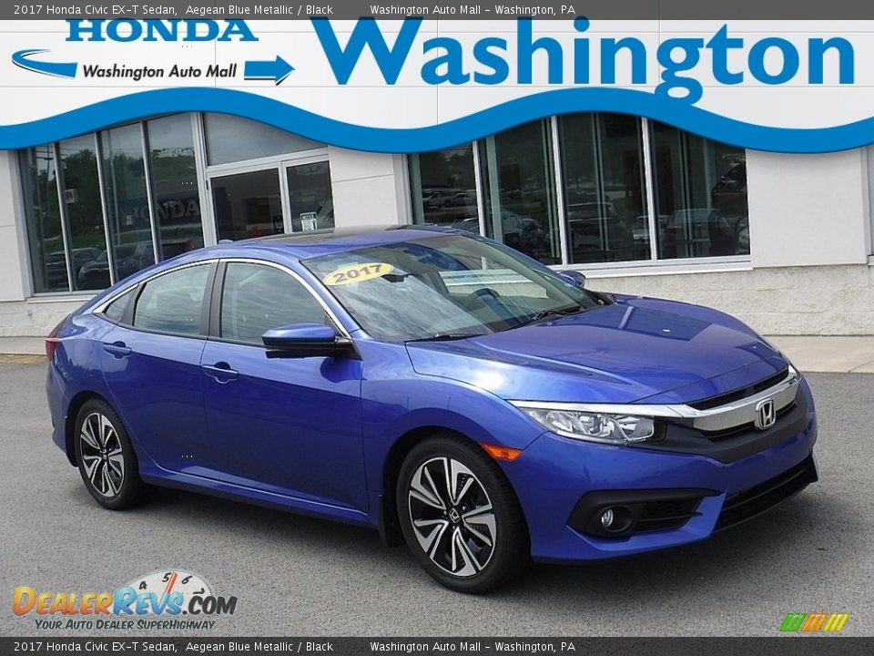 2017 Honda Civic EX-T Sedan Aegean Blue Metallic / Black Photo #1