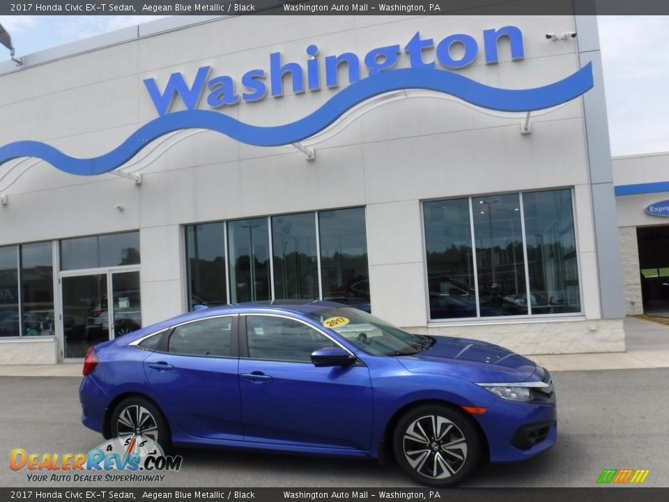 2017 Honda Civic EX-T Sedan Aegean Blue Metallic / Black Photo #2