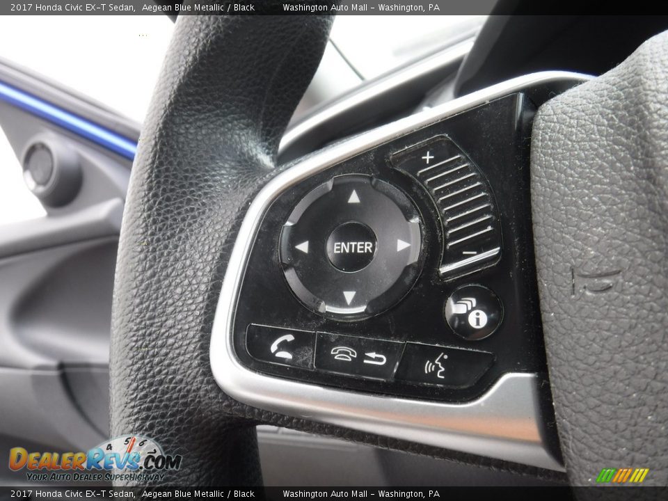 2017 Honda Civic EX-T Sedan Aegean Blue Metallic / Black Photo #17