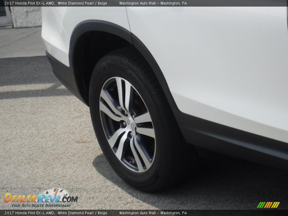 2017 Honda Pilot EX-L AWD White Diamond Pearl / Beige Photo #4