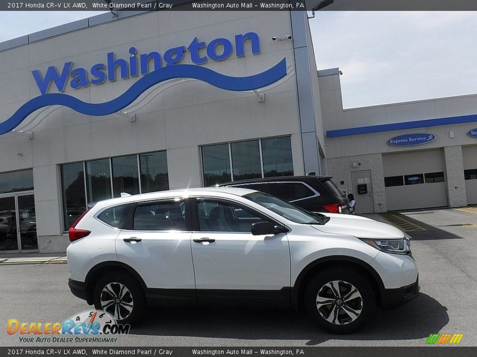 2017 Honda CR-V LX AWD White Diamond Pearl / Gray Photo #2