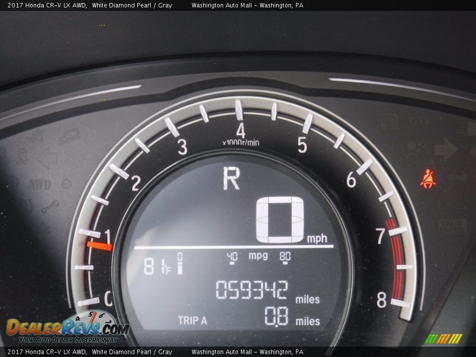 2017 Honda CR-V LX AWD White Diamond Pearl / Gray Photo #25