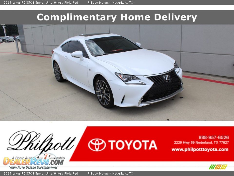 2015 Lexus RC 350 F Sport Ultra White / Rioja Red Photo #1