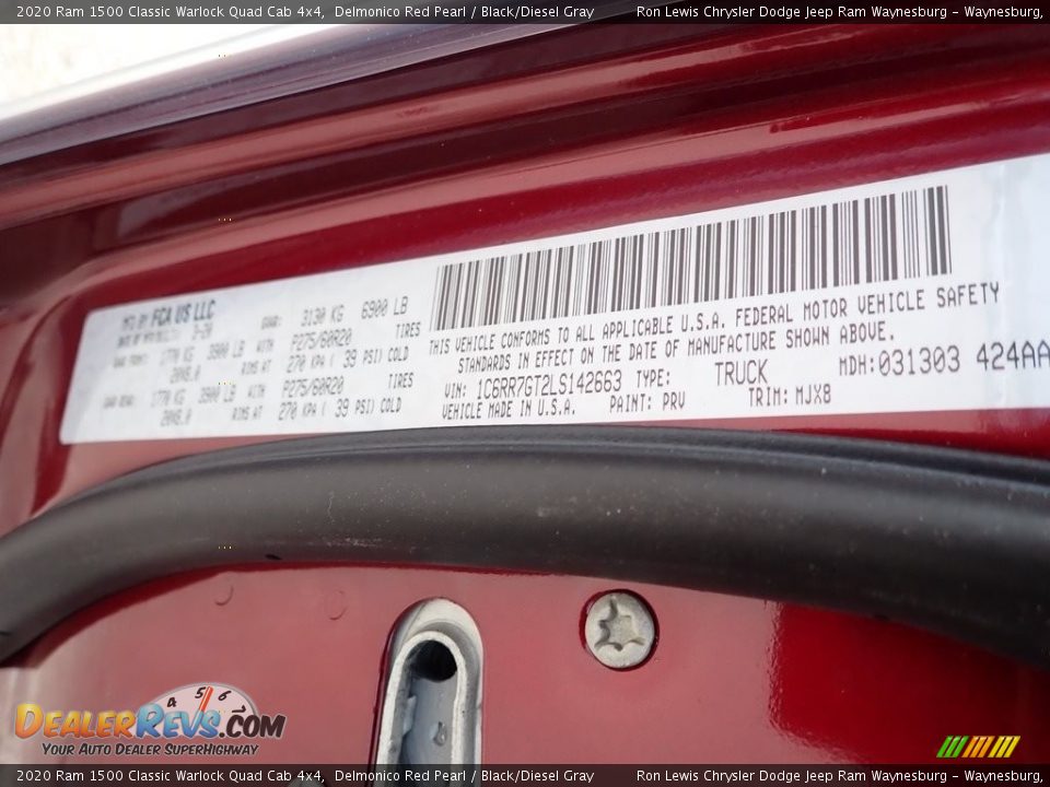 2020 Ram 1500 Classic Warlock Quad Cab 4x4 Delmonico Red Pearl / Black/Diesel Gray Photo #16