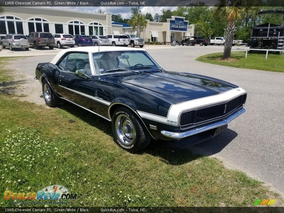 1968 Chevrolet Camaro RS Green/White / Black Photo #1