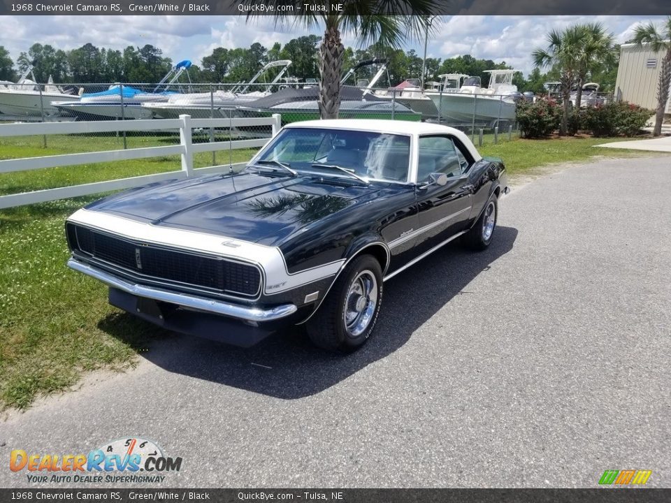 1968 Chevrolet Camaro RS Green/White / Black Photo #3