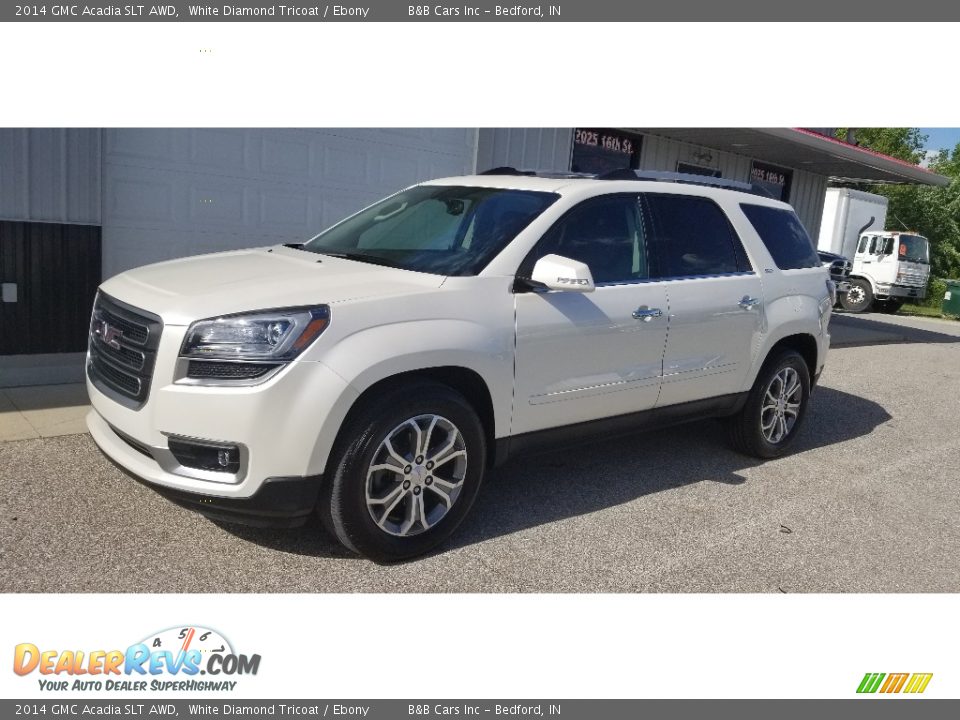 2014 GMC Acadia SLT AWD White Diamond Tricoat / Ebony Photo #7