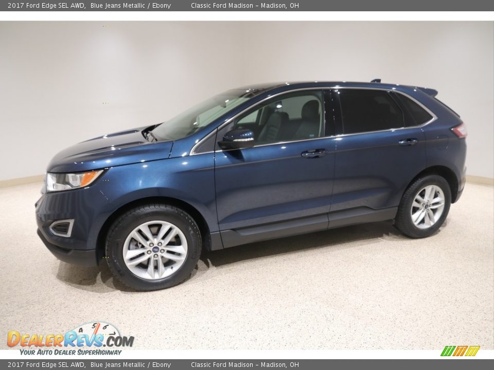 2017 Ford Edge SEL AWD Blue Jeans Metallic / Ebony Photo #3