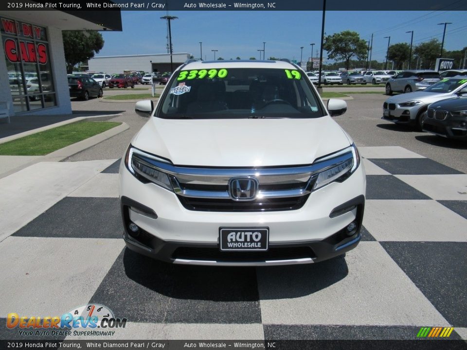 2019 Honda Pilot Touring White Diamond Pearl / Gray Photo #2