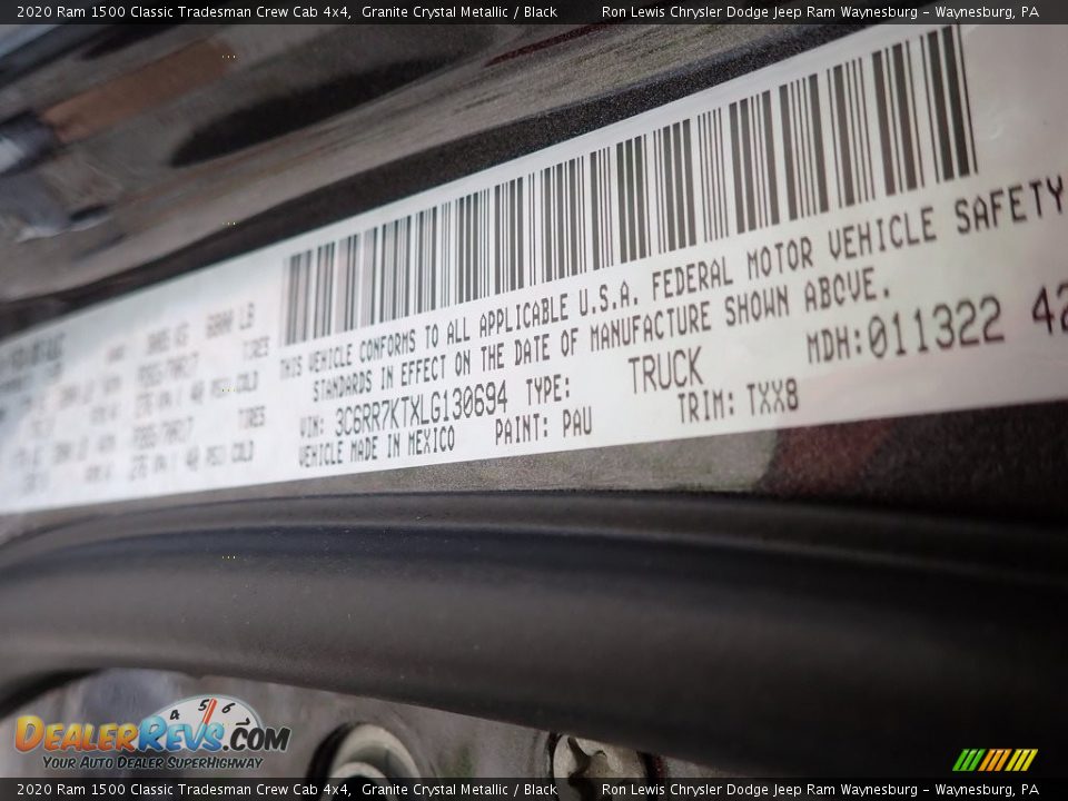 2020 Ram 1500 Classic Tradesman Crew Cab 4x4 Granite Crystal Metallic / Black Photo #13