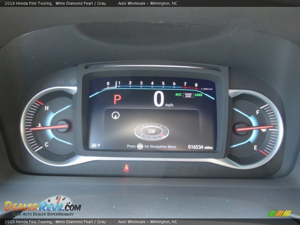 2019 Honda Pilot Touring White Diamond Pearl / Gray Photo #16